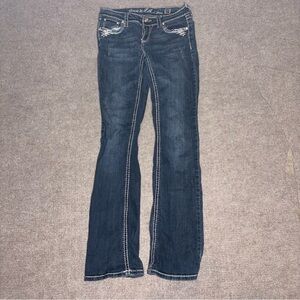 Grace in LA Bootcut Jeans Size 27 Bling Cross Pocket Y2K Western